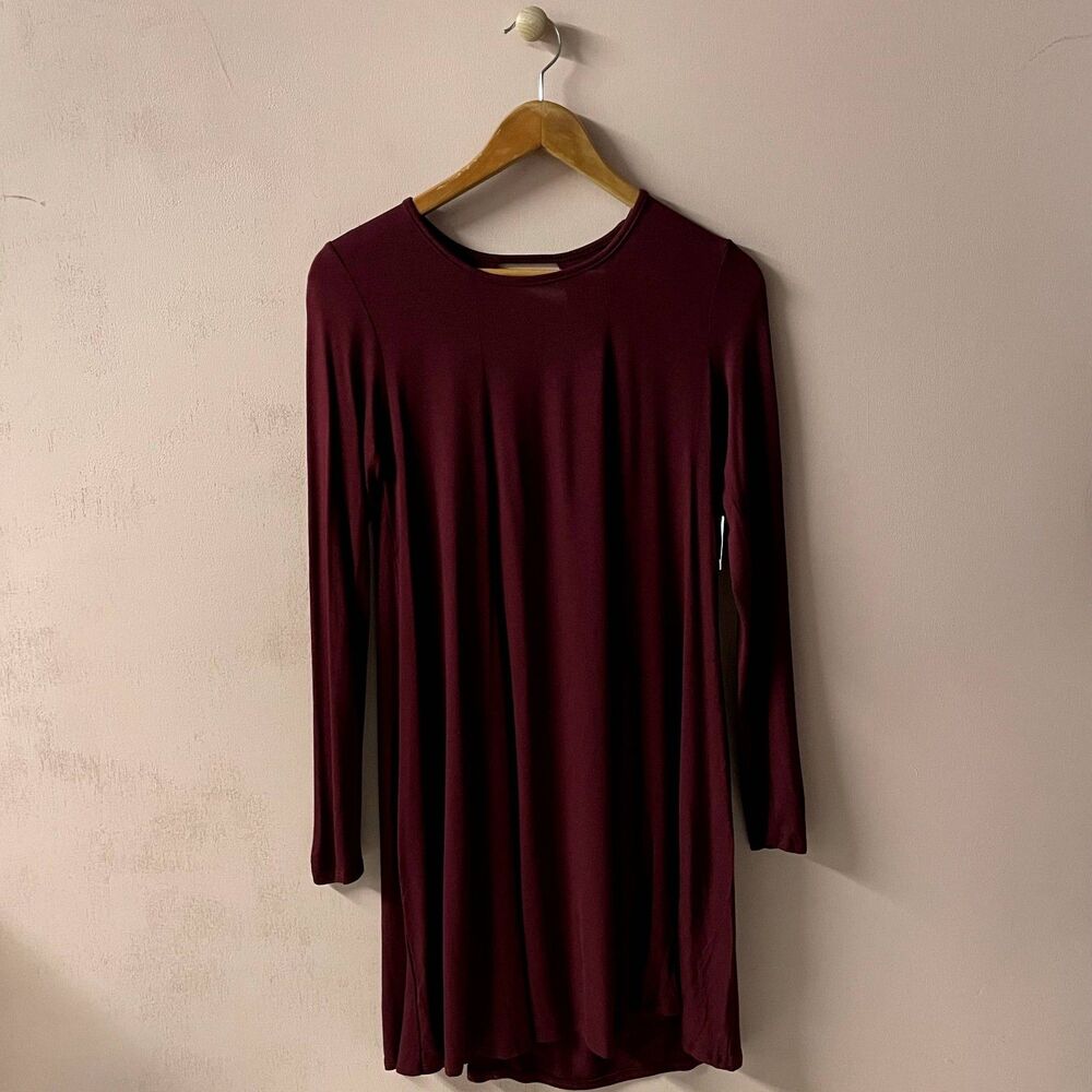 Charlotte Russe Burgundy Long Sleeve Dress Size S NWT